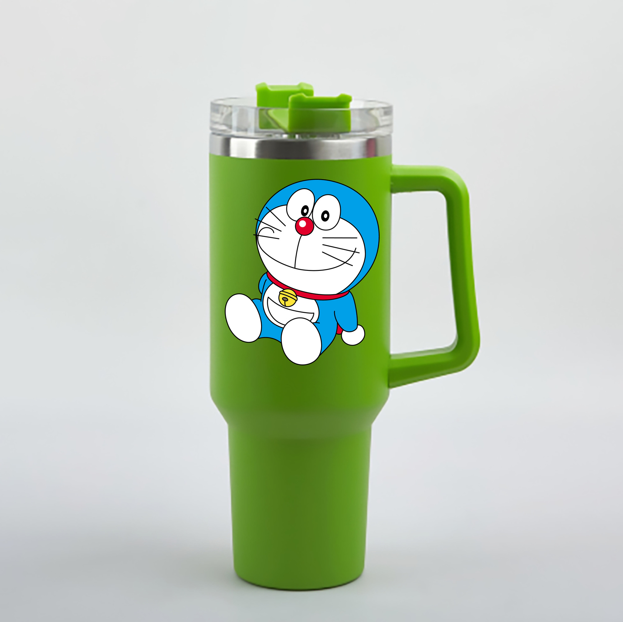 （画像用） ドラえもん Doraemon 1200mL車用タンブラー - クリスタルステッカー（プラスチックストロー付き）